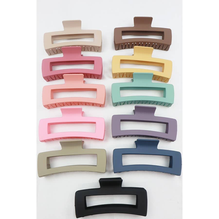 Matte Jumbo Cut Out Rectangle Claw Clip
