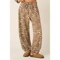Zebra Print Relaxed Fit Barrel Leg Pants