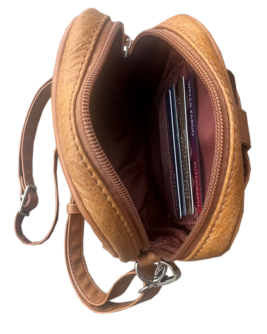 Cowhide leather crossbody shoulder bag with phone pocket