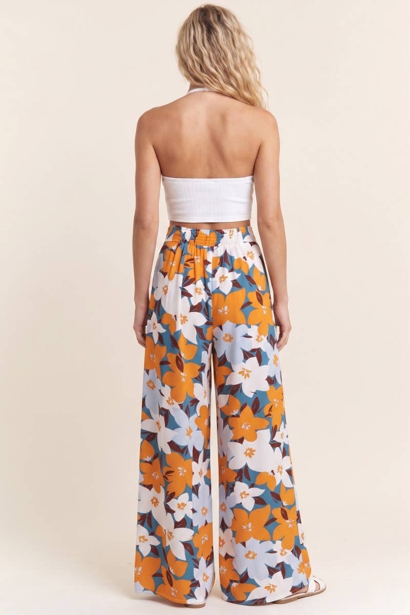 Floral Print Wide Leg Bottoms