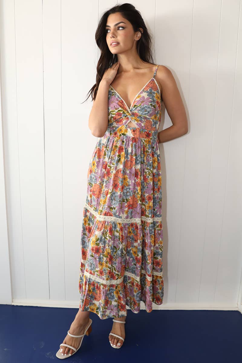 Deep V-Neck Maxi Dress