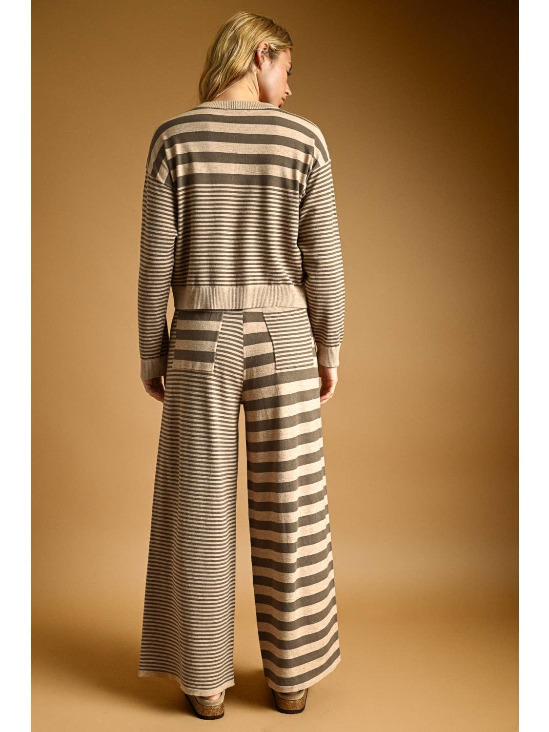 Knit Stripe Pattern Lounge Pants