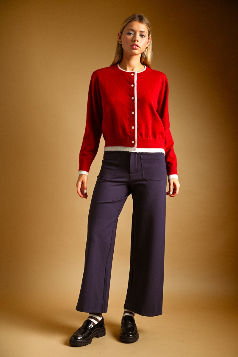 Ponte Fabric Crop Pants