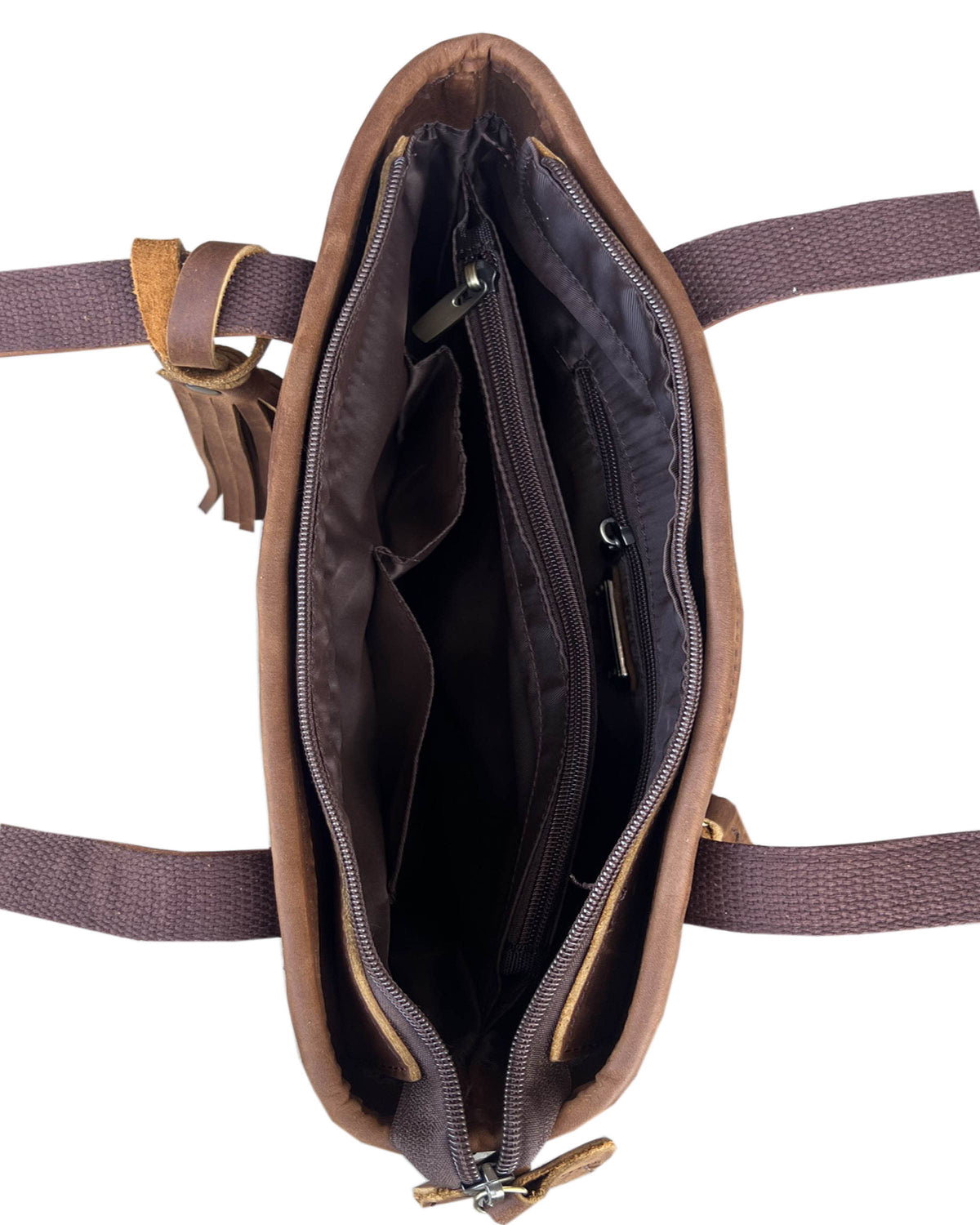 Vintage cowhide leather tote shoulder bag