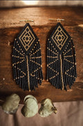 Tribal Diamond Fringe Earrings