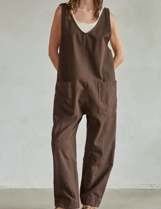 Denim Wide Leg Overalls