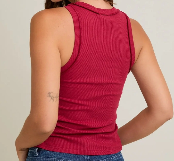 Round Neck Ribbed Tank