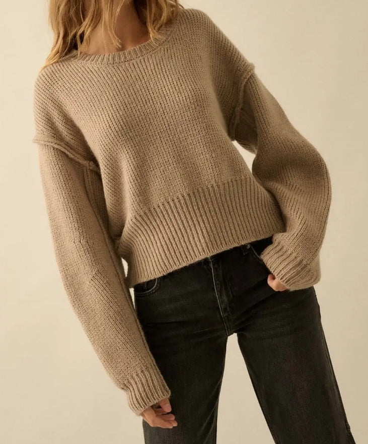 Drop Shoulder Knit Sweater