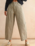 Mini Checker Barrel Pants