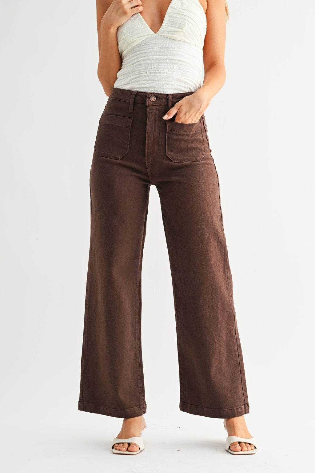 Mini Pocket Wide Leg Jeans