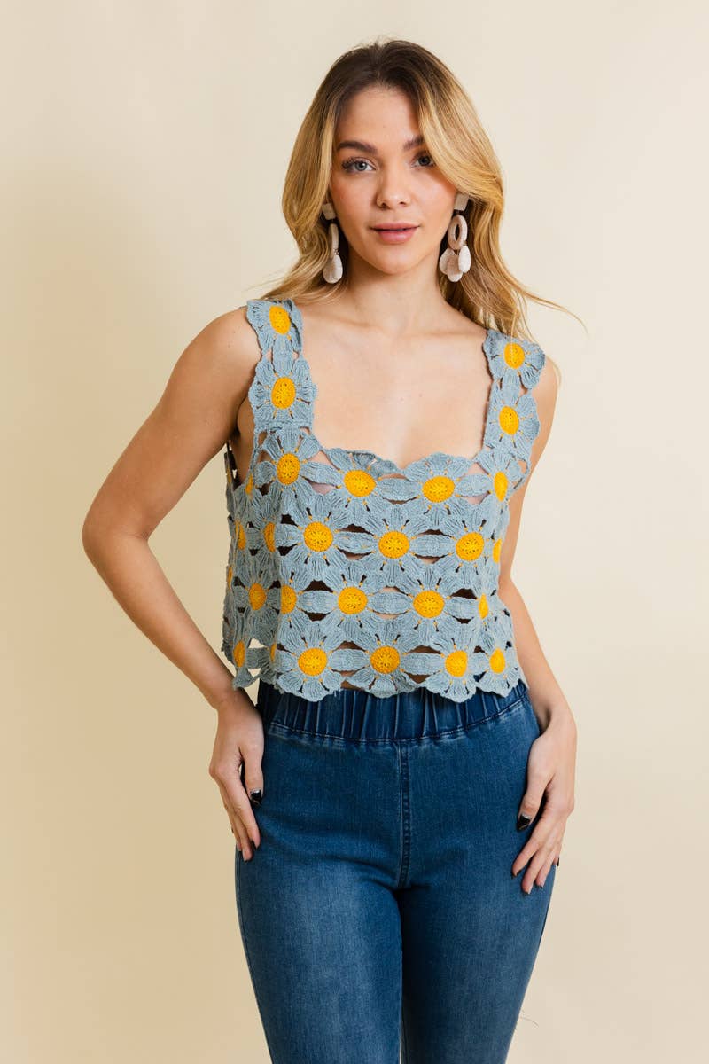 Daisy Crochet Crop Top
