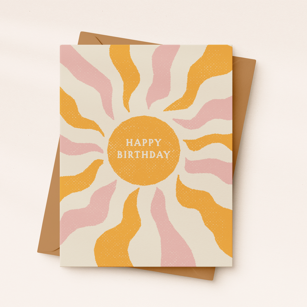 Happy Birthday Boho Sun Card