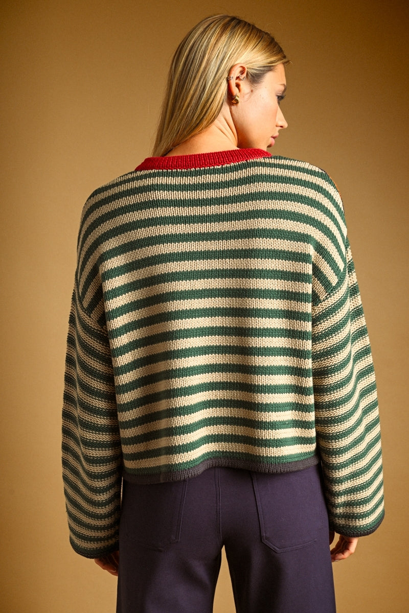 Multi Color Striped Knit Top