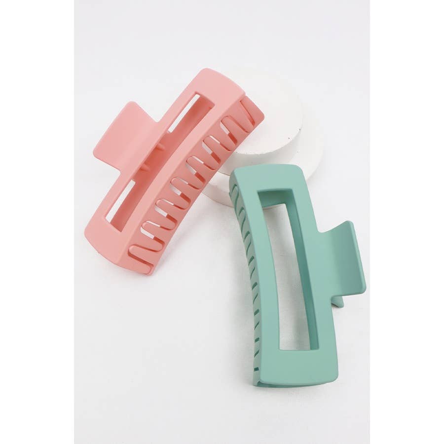 Matte Jumbo Cut Out Rectangle Claw Clip