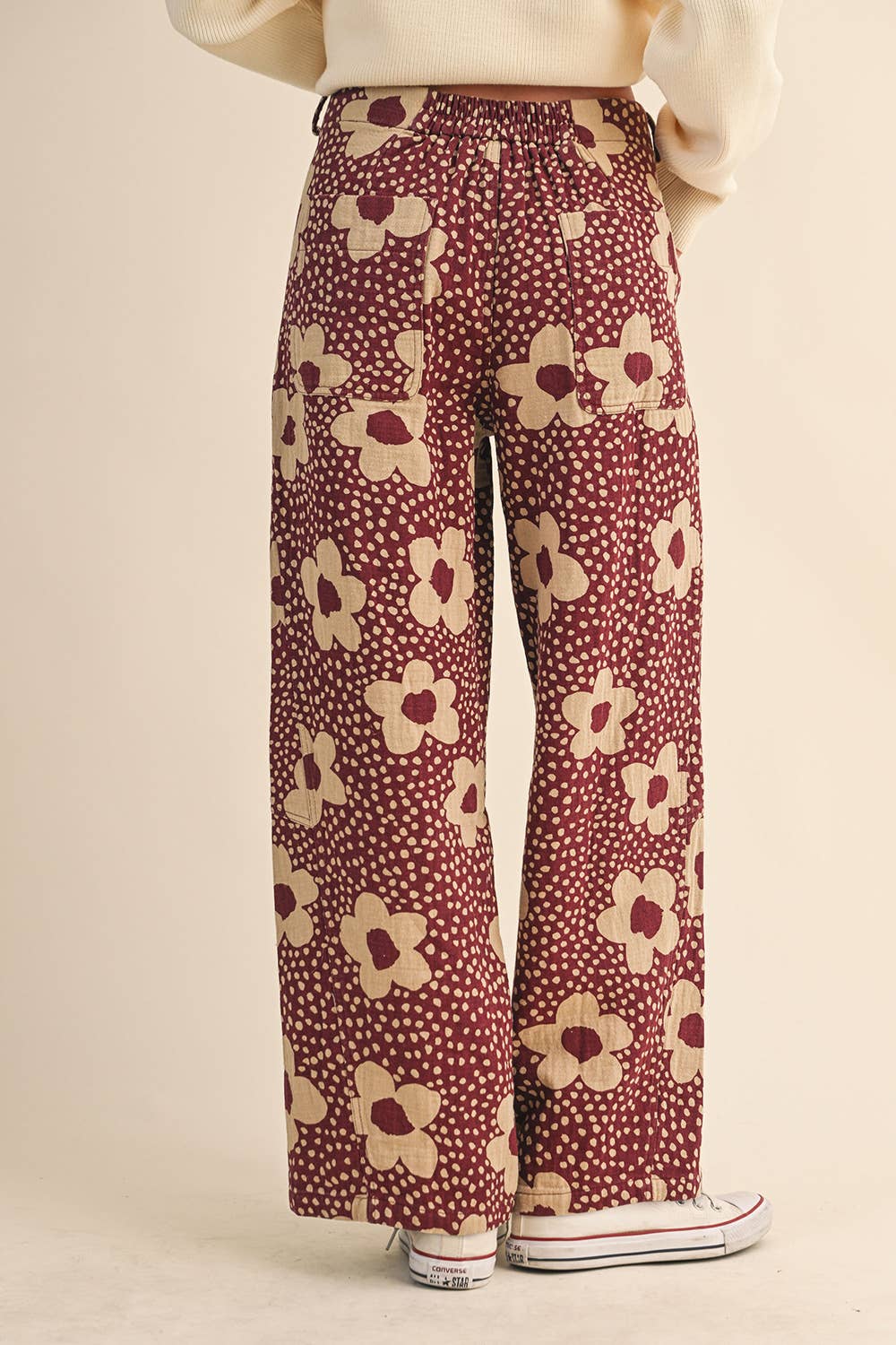 High Waisted Floral Print Pants