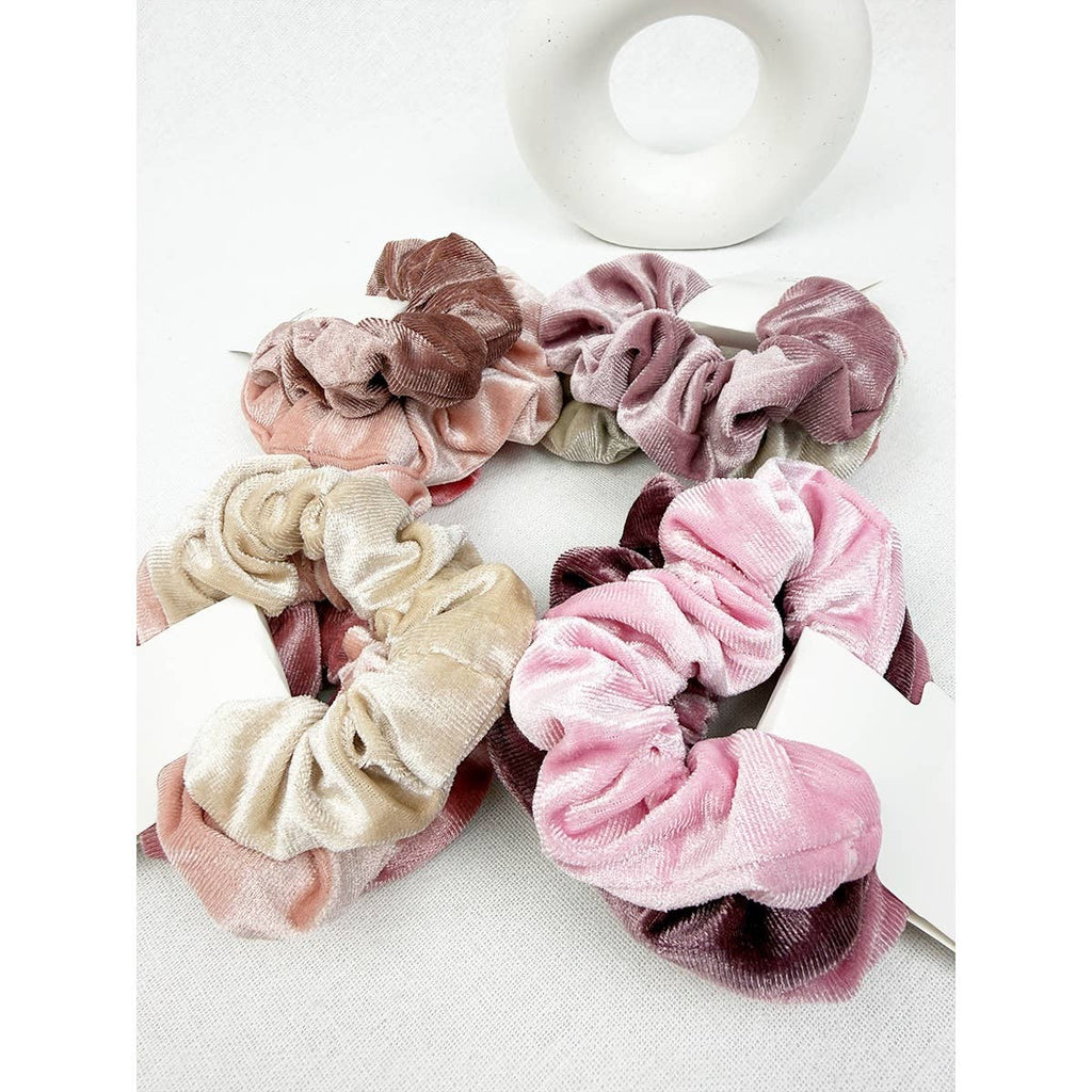 3-Pack Mauve Tone Velvet Scrunchies