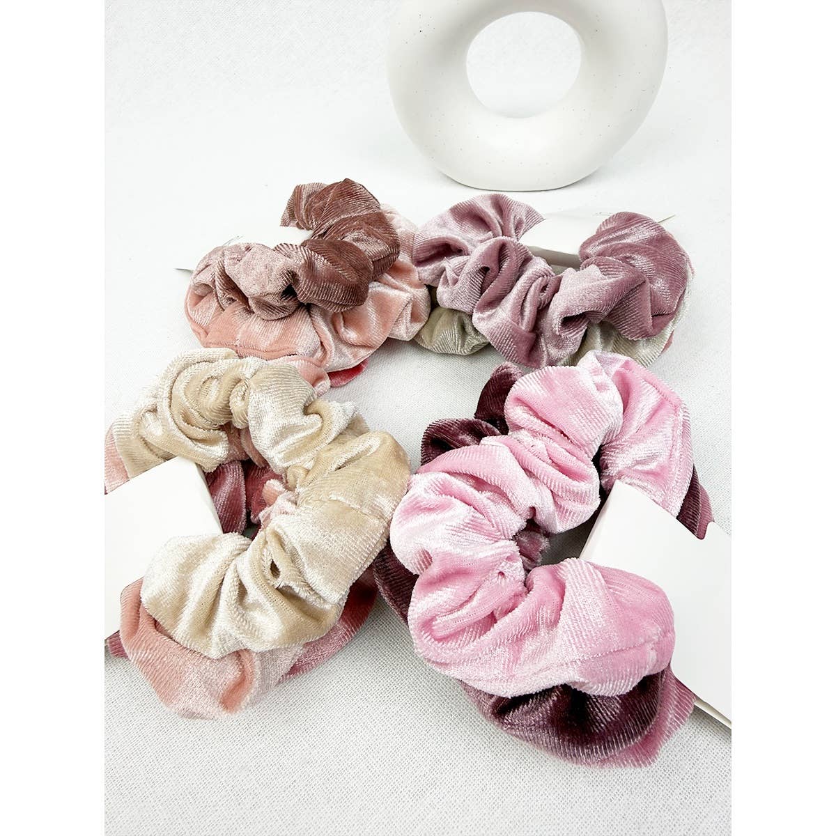 3-Pack Mauve Tone Velvet Scrunchies