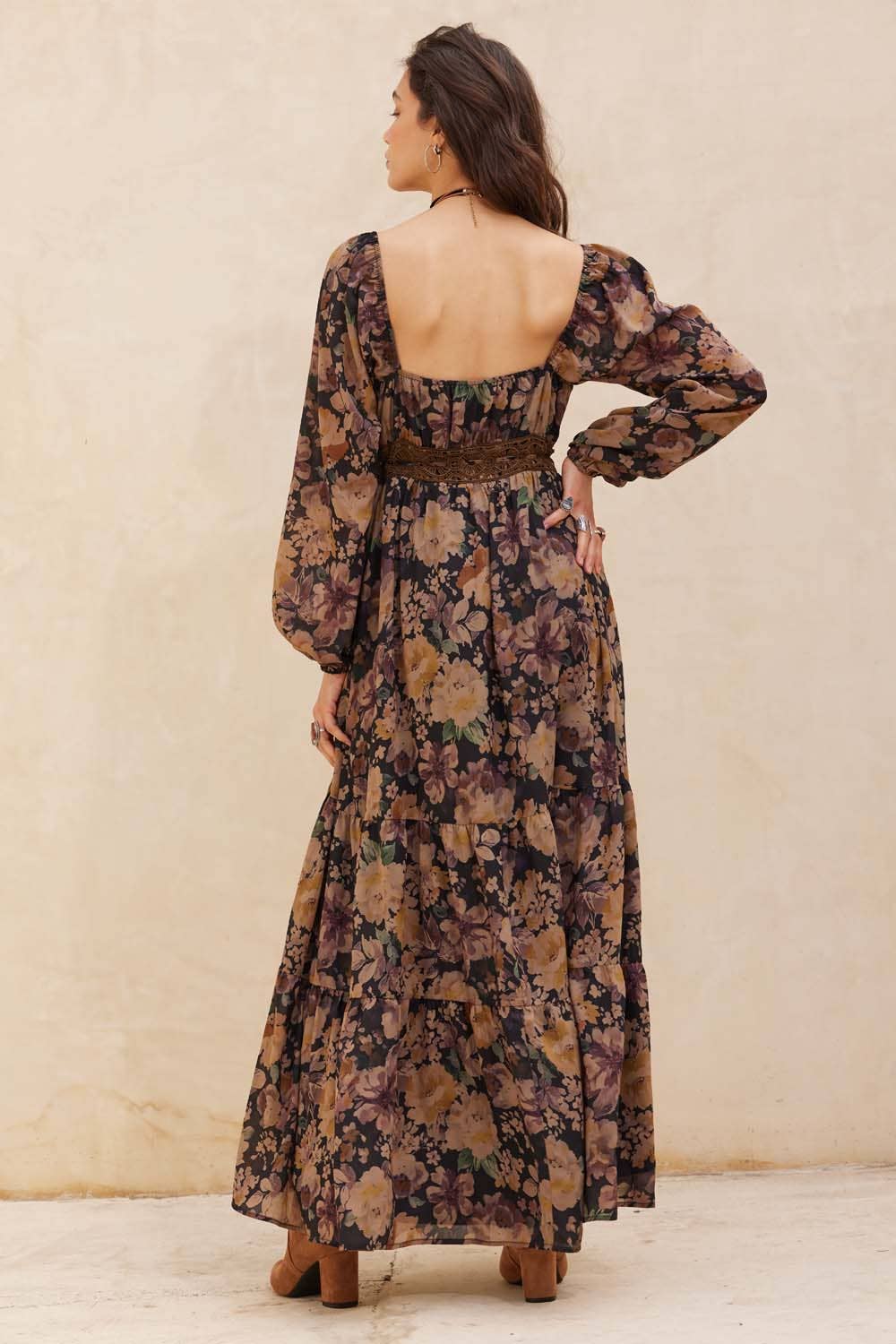 Floral Tiered Ruffle Maxi Dress