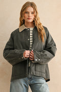 Collar Contrasted Utility Jacket