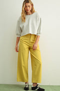 Raw Edge 3/4 Sleeve Sweatshirt