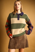 Multi Color Long Sleeve Polo
