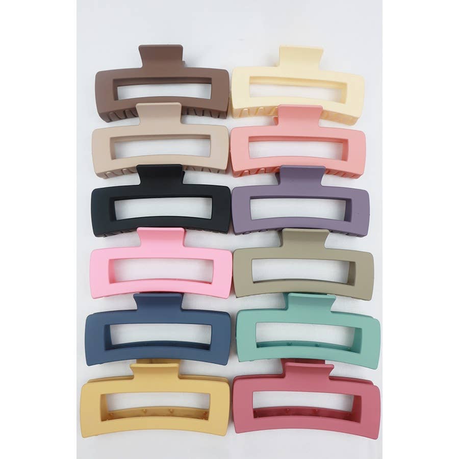 Matte Jumbo Cut Out Rectangle Claw Clip