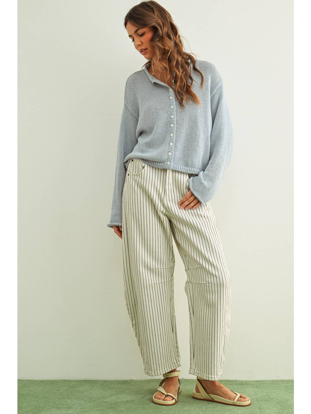 Pin Striped Barrel Pants