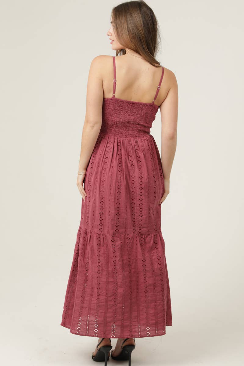 Embroidered Twist Front Maxi Dress