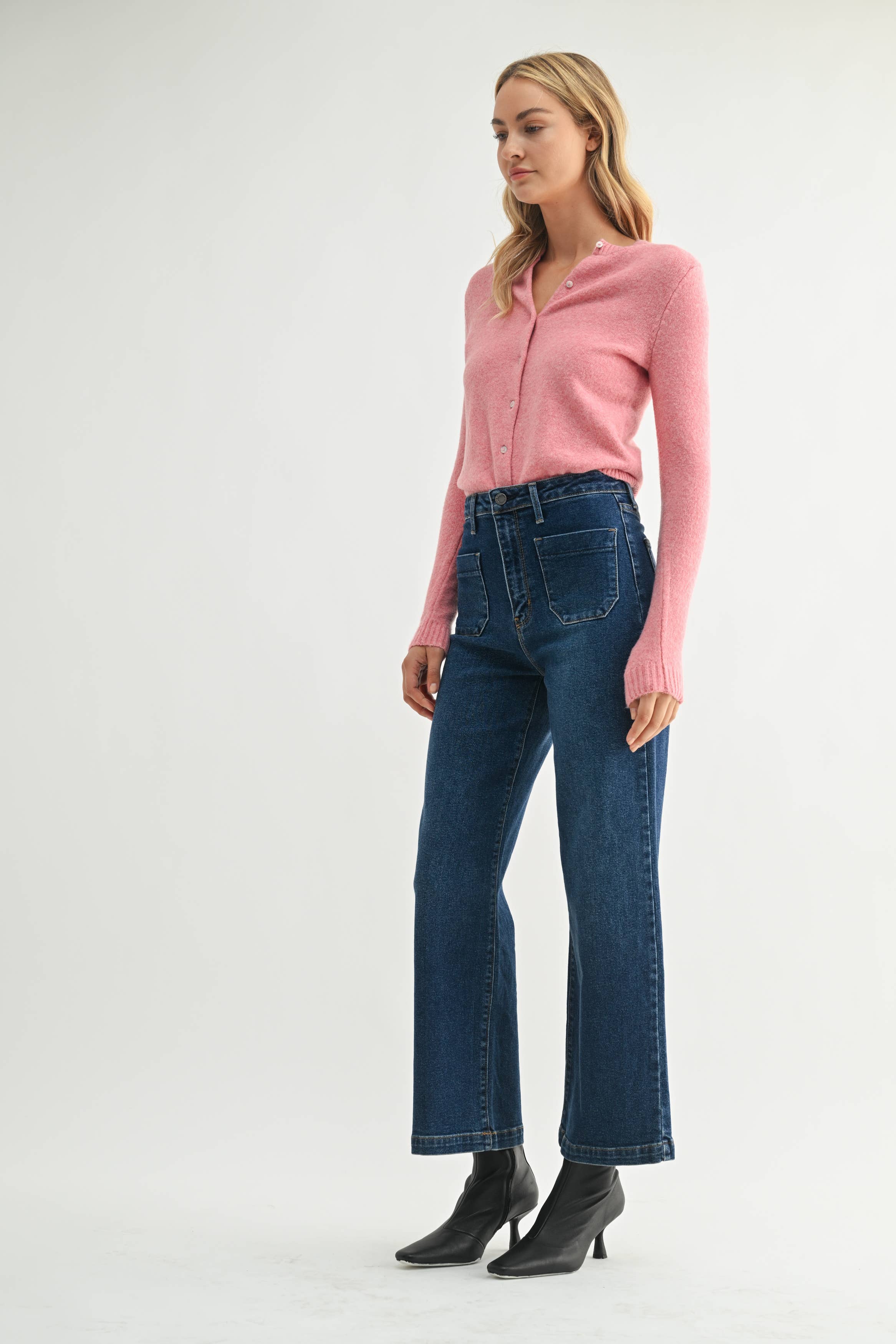 Mini Pocket Wide Leg Jeans