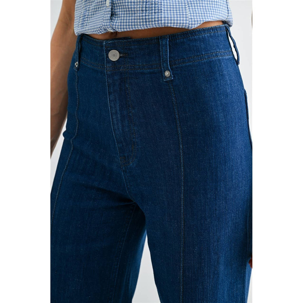 High Rise Wide Leg Ankle Jeans