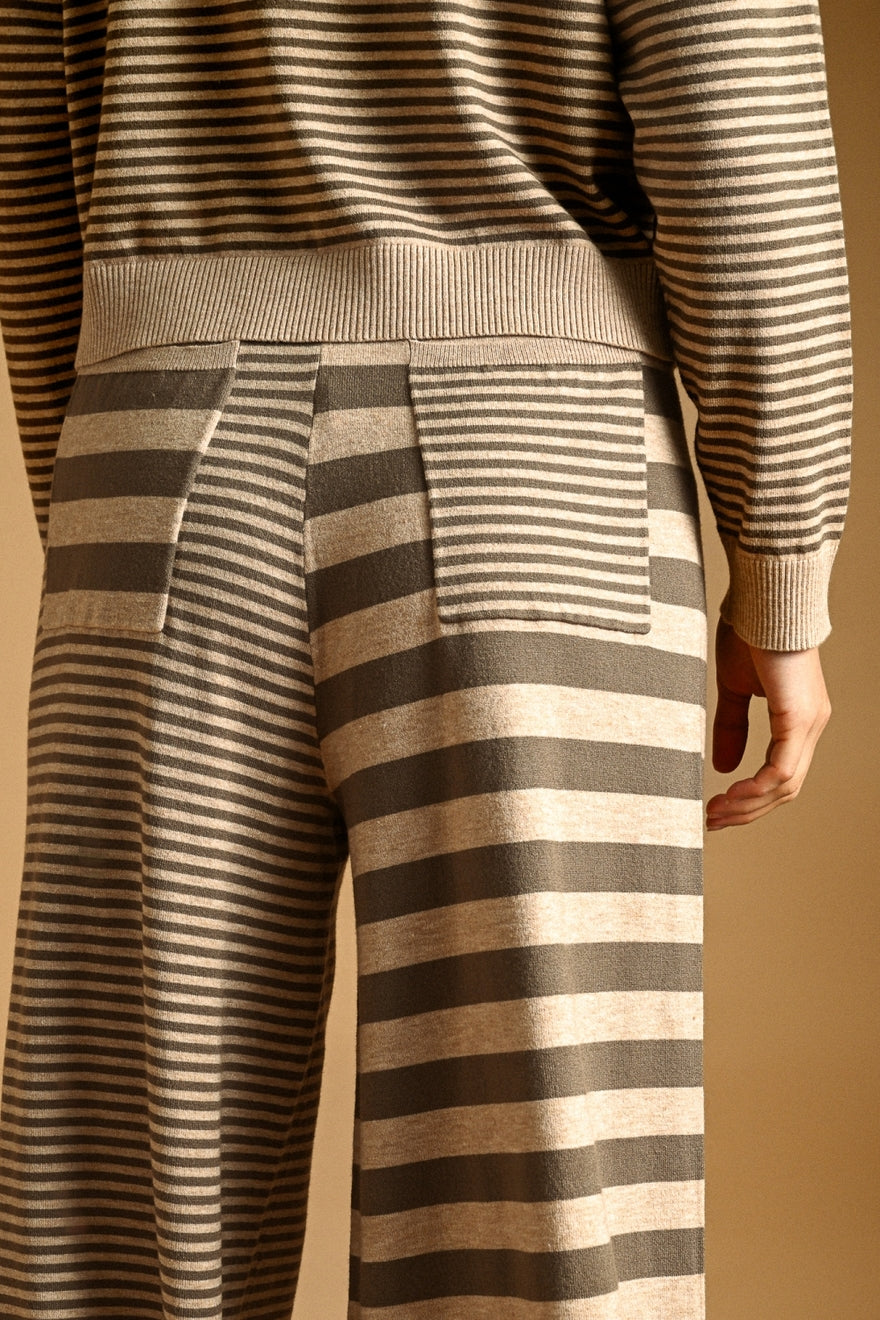 Knit Stripe Pattern Lounge Pants