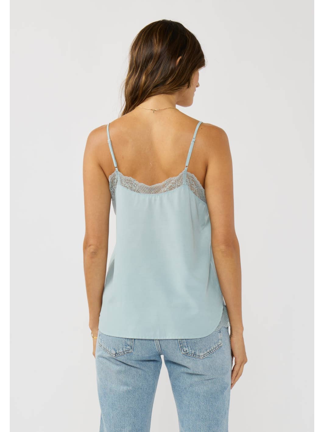 Lace Trim Cami Top w/ Buttons