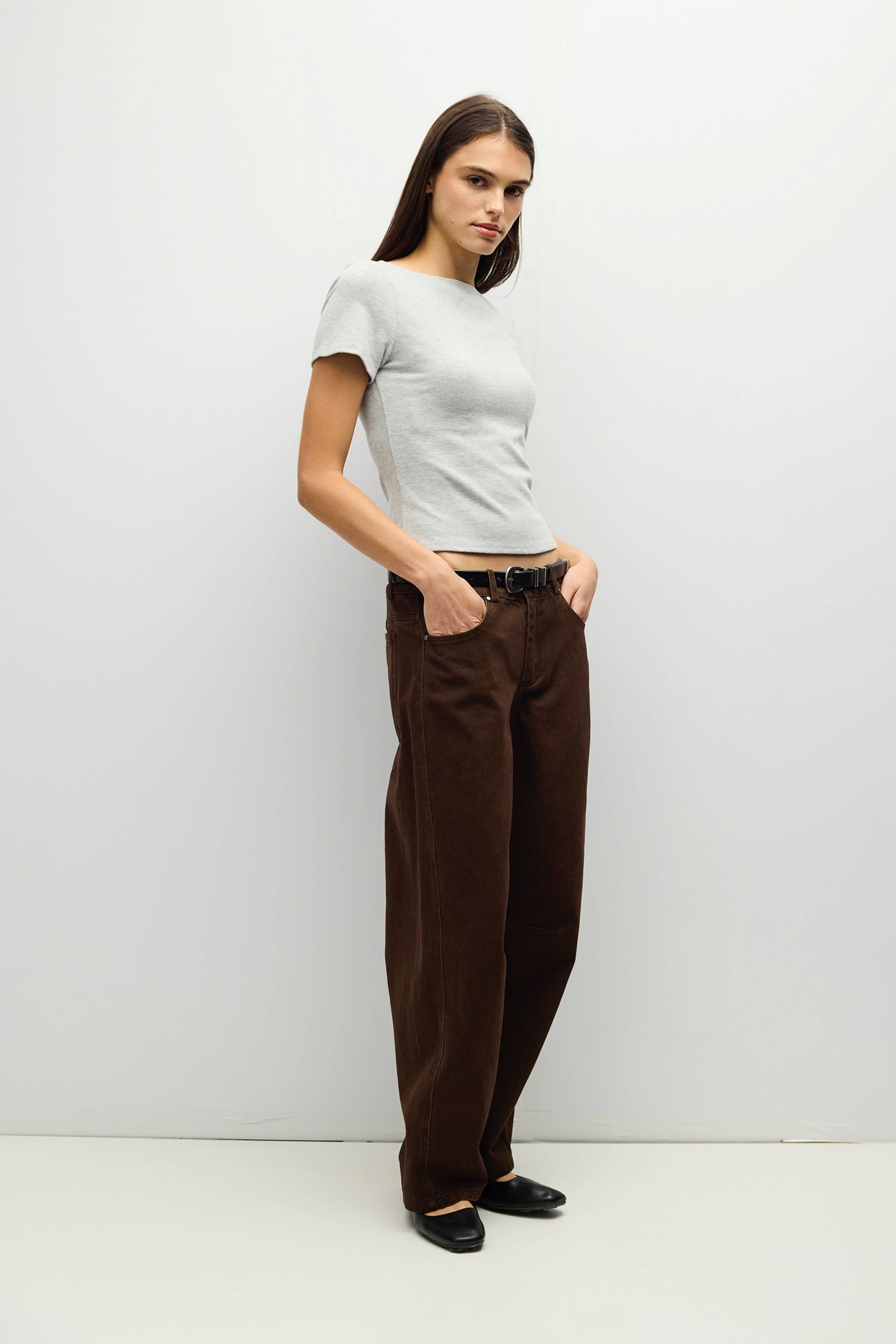 Wide Neck Soft Knit Top