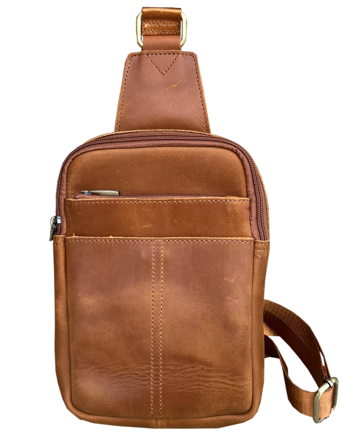 Crazy horse Leather Crossbody Travel Bag
