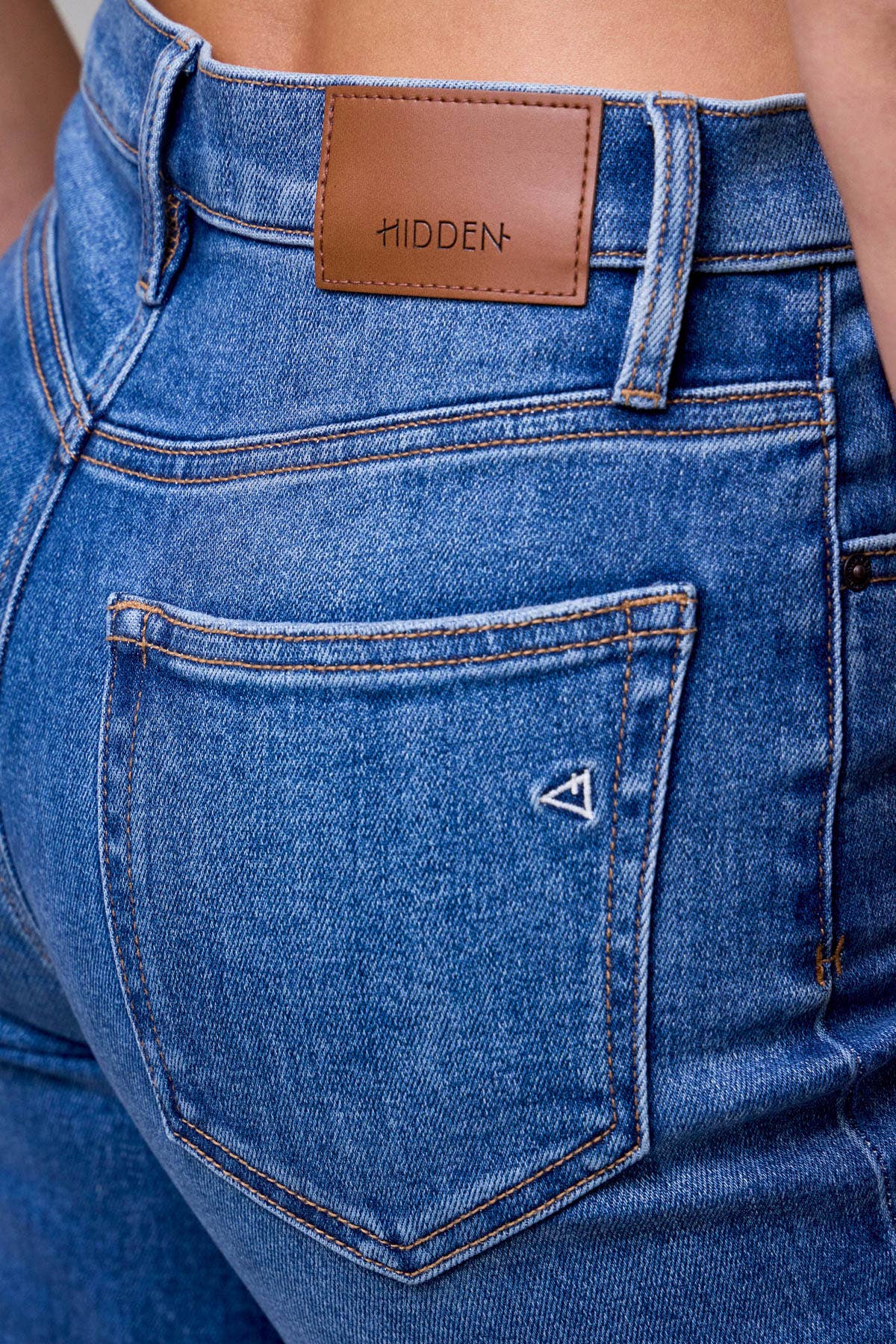 Dark Wash Cuffed Stretch Dad Jean