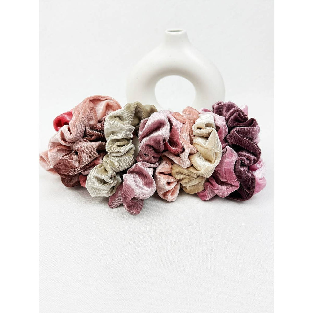 3-Pack Mauve Tone Velvet Scrunchies