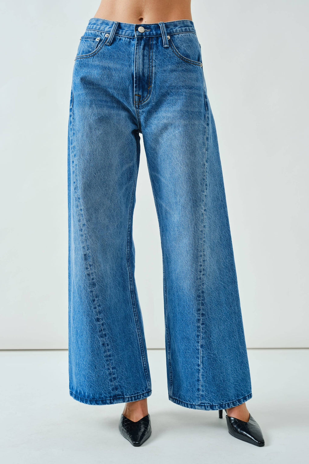 Western Wide Denim Pants