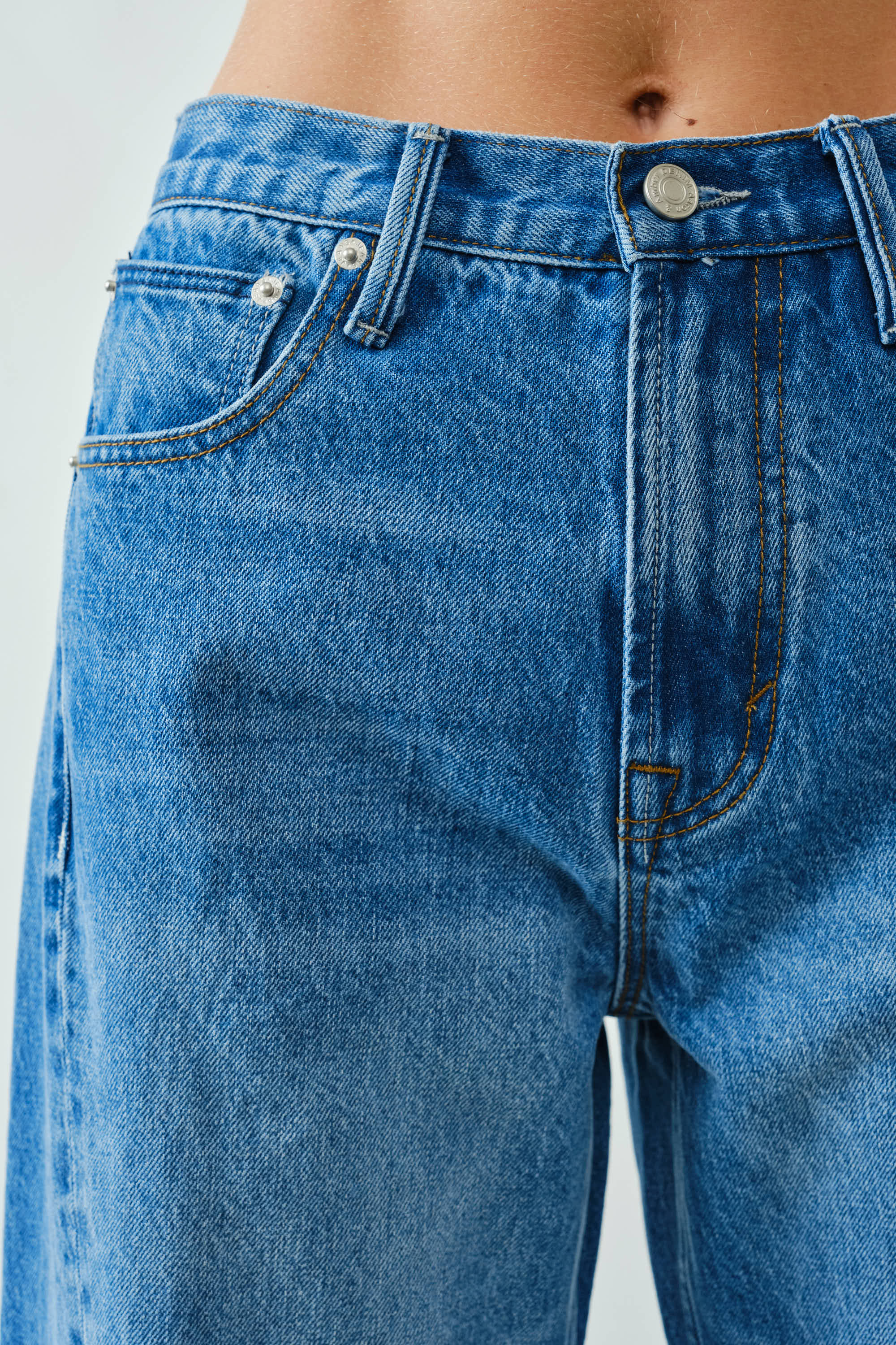 Western Wide Denim Pants