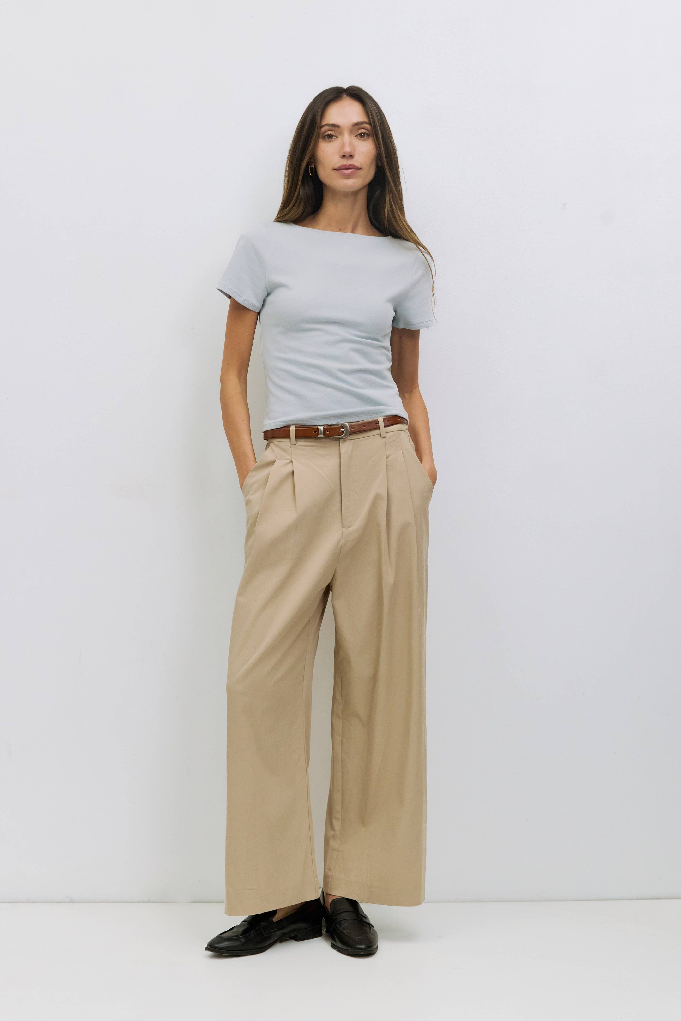 Wide Neck Soft Knit Top
