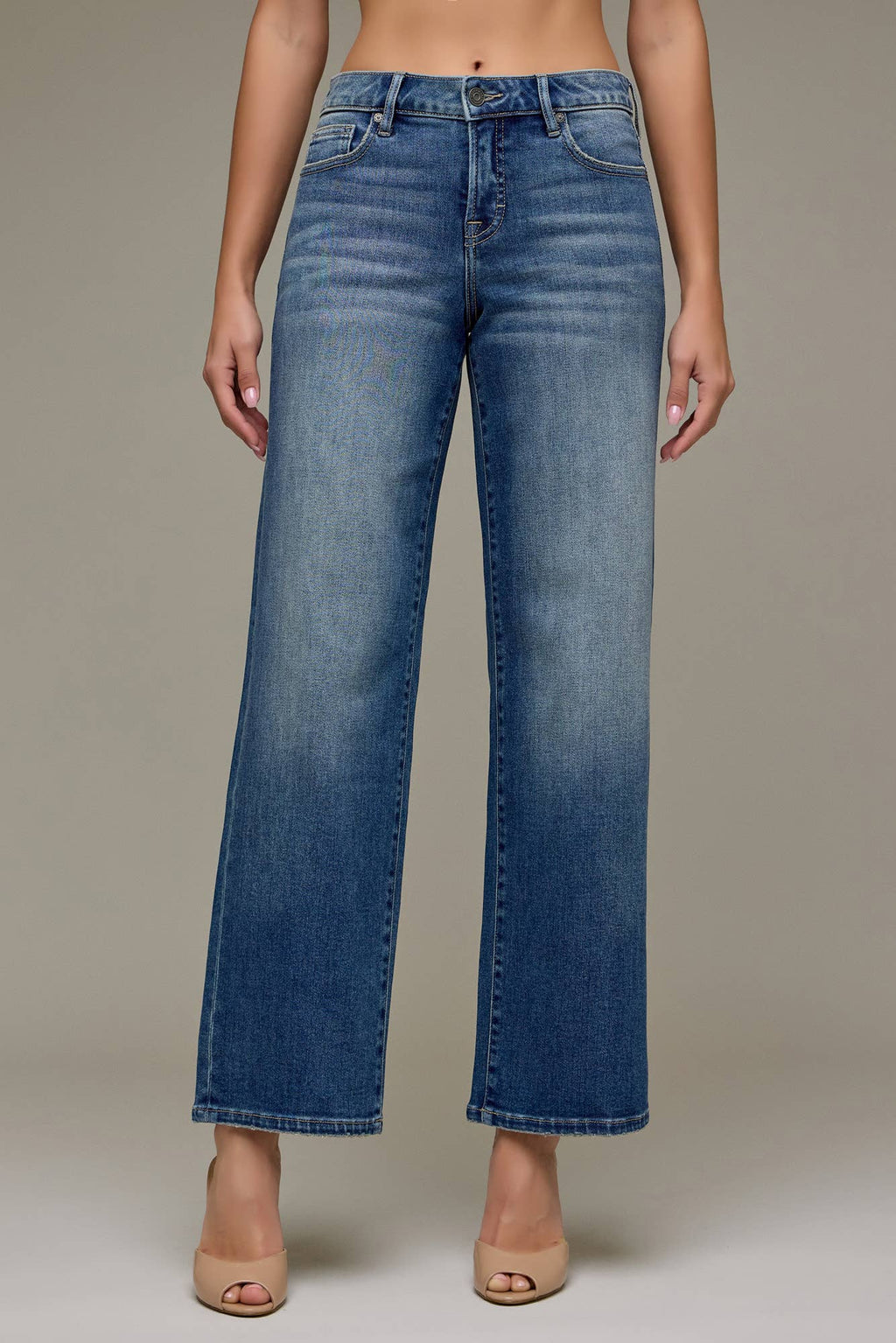Dark Wash Mid Rise Dad Jean