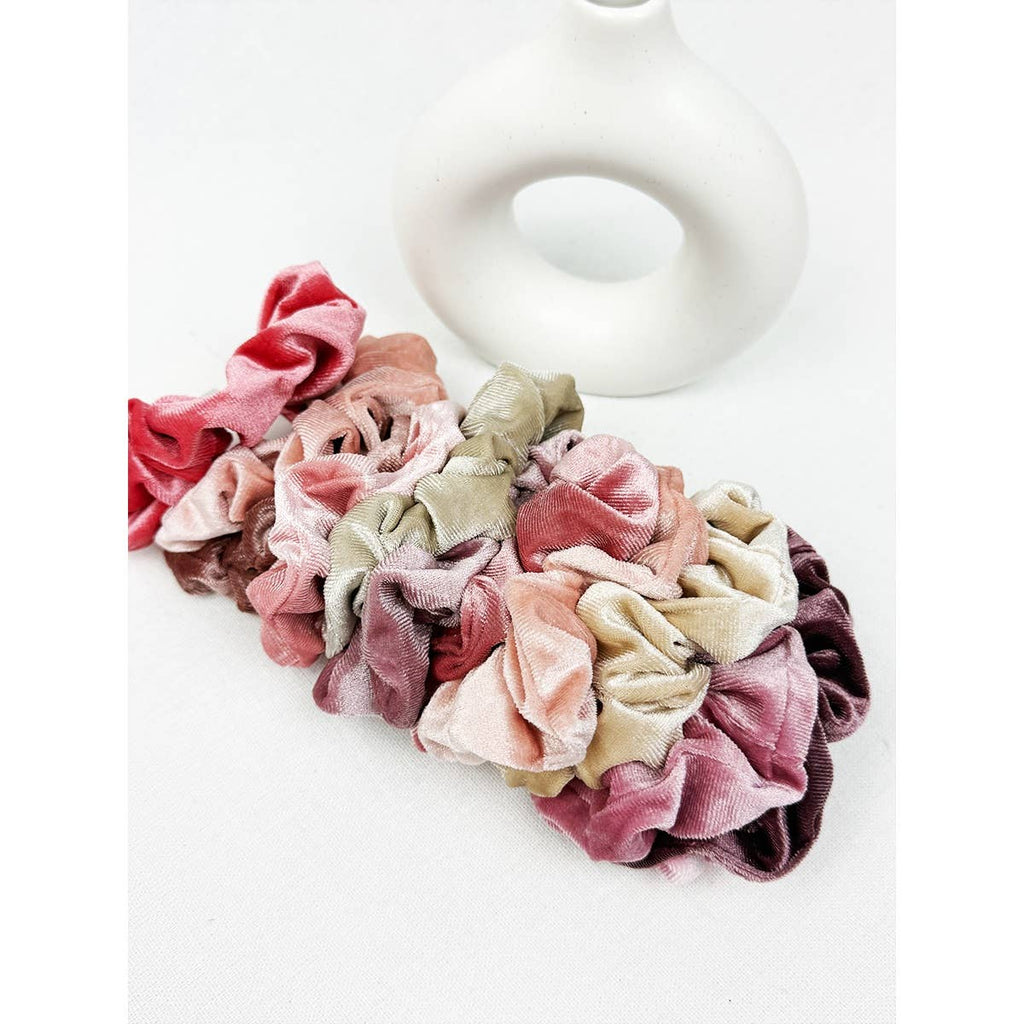 3-Pack Mauve Tone Velvet Scrunchies