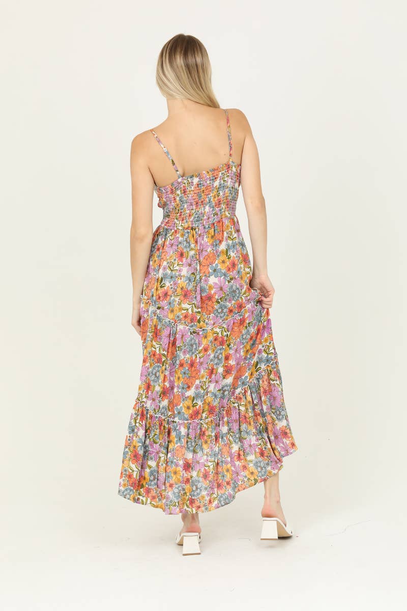 Twist Front Tiered Maxi Dress