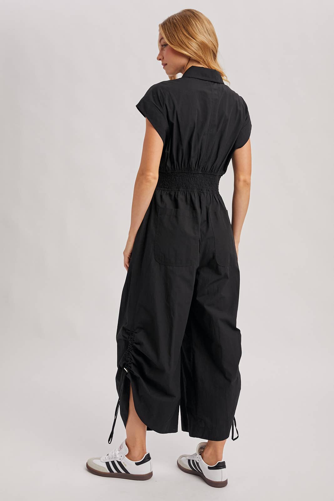 Cinched Button Down Utility Jumpsuit