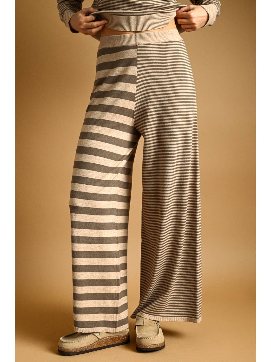 Knit Stripe Pattern Lounge Pants