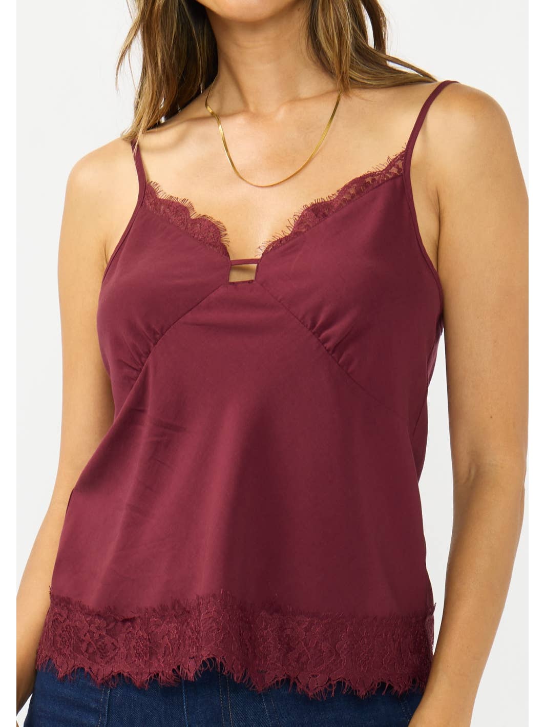 Lace Trim Cami with Adjustable Straps