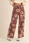 High Waisted Floral Print Pants