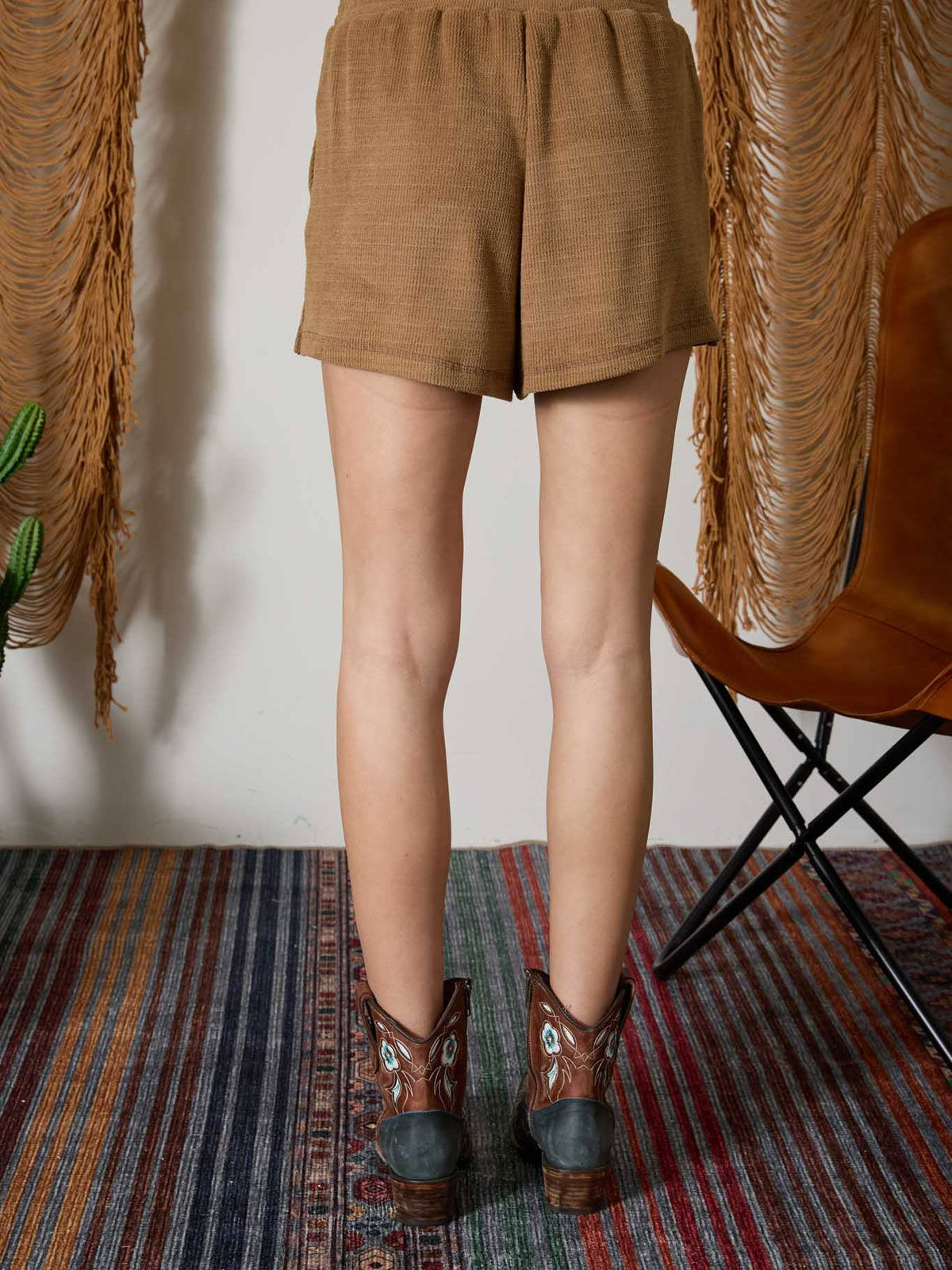 Side Slit Terry Knit Shorts