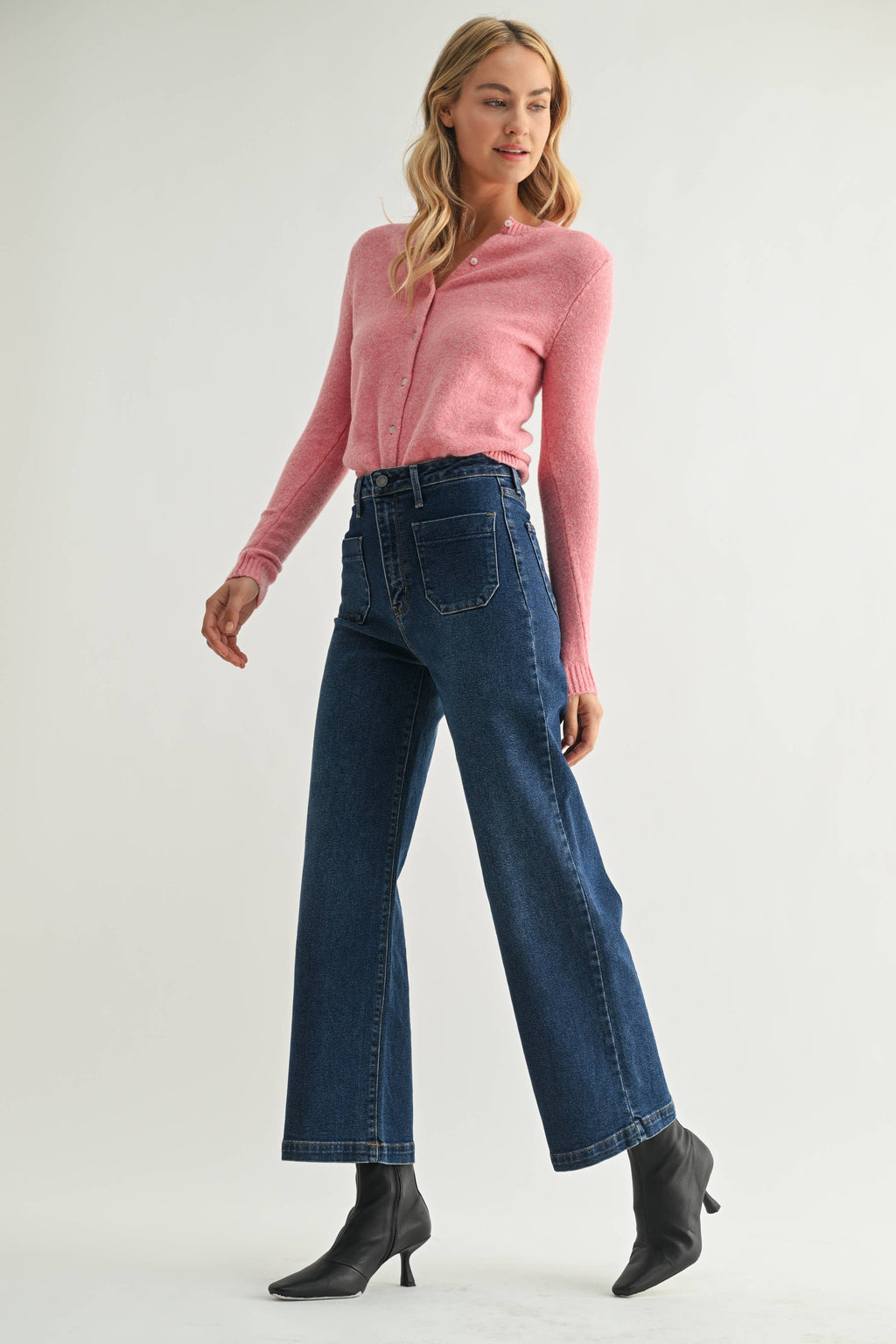 Mini Pocket Wide Leg Jeans