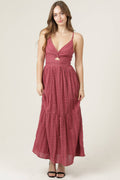 Embroidered Twist Front Maxi Dress