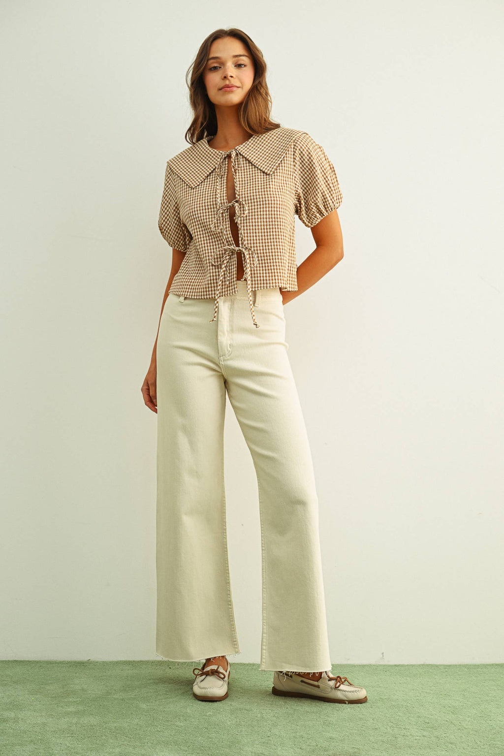 Straight Wide Leg Denim Pants